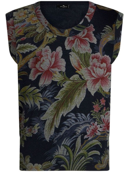  Etro Top Con Estampado Floral - Azul 