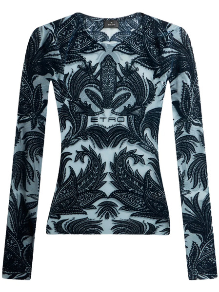  Etro Top De Tul Afelpado - Azul 