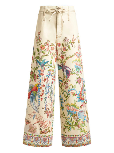  Etro Vaqueros Anchos Con Estampado De Flora Y Fauna - Neutro 