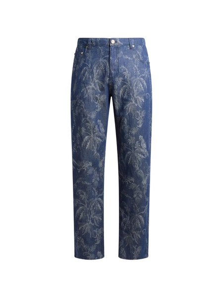  Etro Vaqueros Con Motivo En Jacquard - Azul 