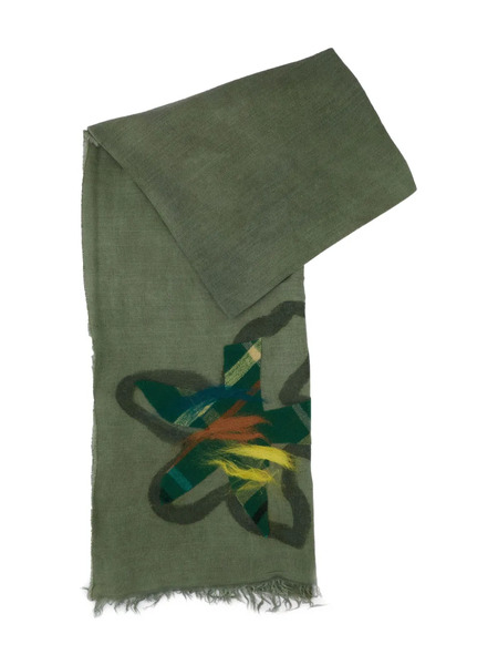  Exquisite J Bufanda Con Aplique Floral - Verde 
