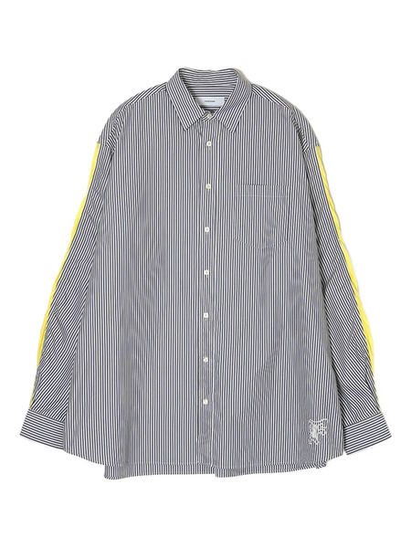  Facetasm Camisa Con Paneles A Rayas - Azul 