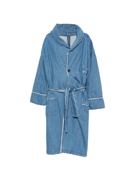  Façon Jacmin Abrigo Miki Oversize Con Flecos - Azul 