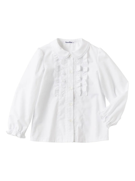  Familiar Blusa Fruncida - Blanco 