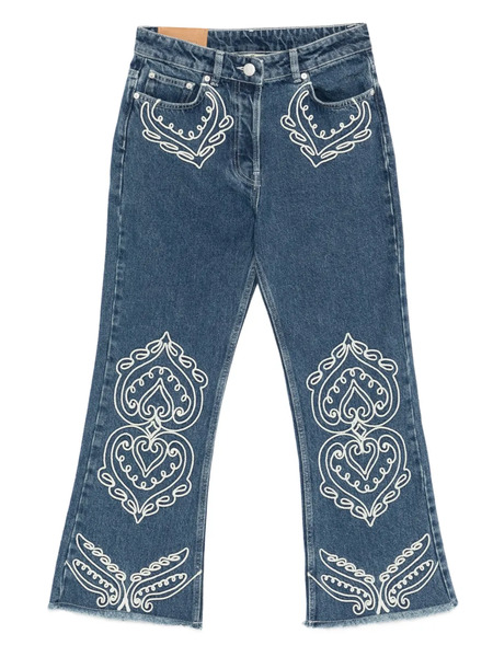  Farm Rio Vaqueros Bordados Con Flecos - Azul 