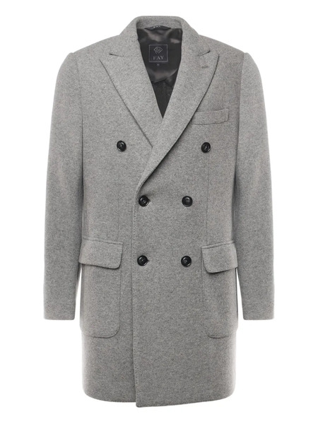  Fay Abrigo Con Doble Botonadura - Gris 