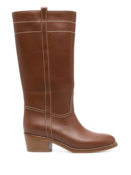  Fay Botas Con Tacón De 70 Mm - Marrón 