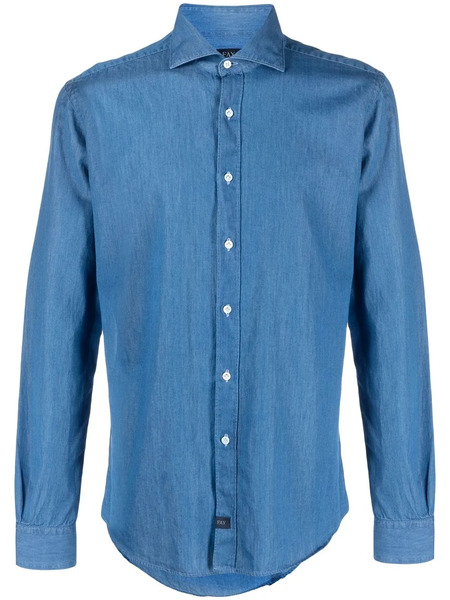  Fay Camisa Con Efecto Vaquero - Azul 
