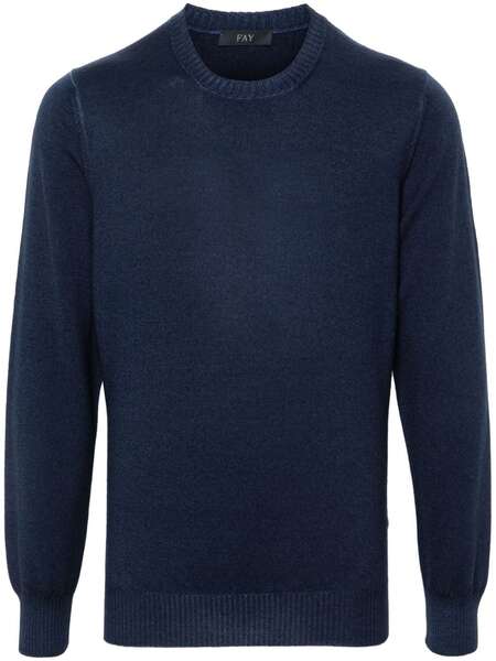  Fay Jersey Con Logo Bordado - Azul 