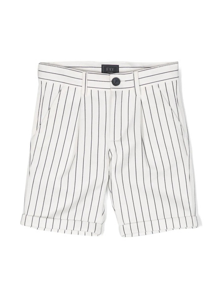  Fay Kids Bermudas A Rayas - Blanco 