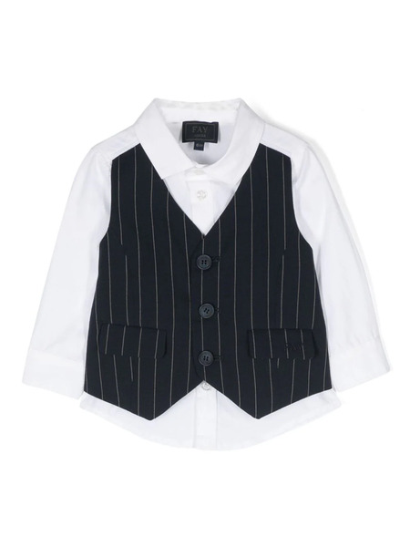  Fay Kids Camisa A Capas - Blanco 