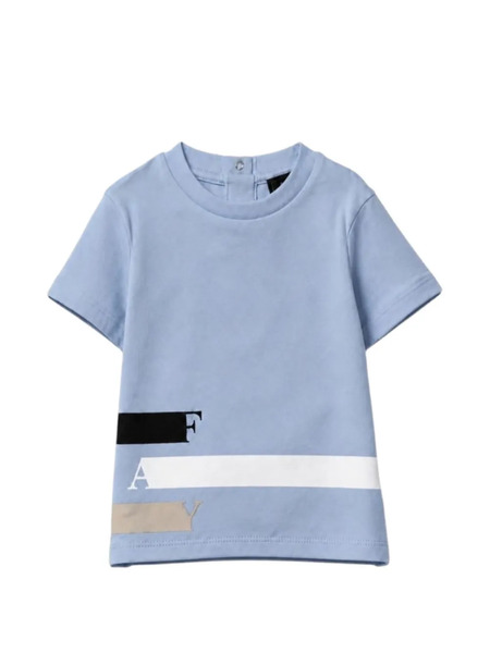  Fay Kids Camisa Con Logo Estampado - Azul 