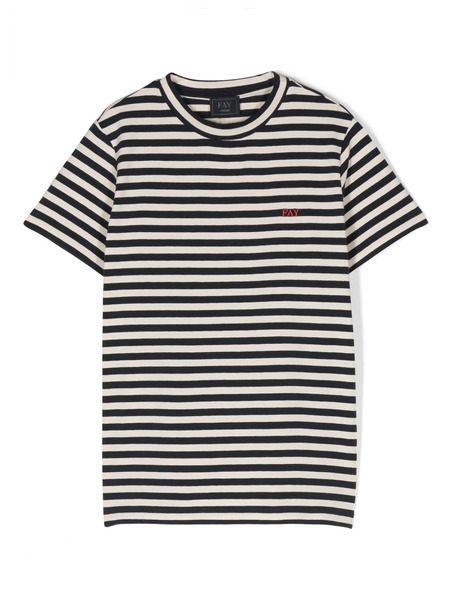  Fay Kids Camiseta A Rayas - Azul 