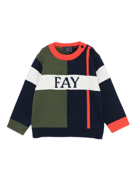  Fay Kids Jersey Con Diseño Colour Block - Azul 