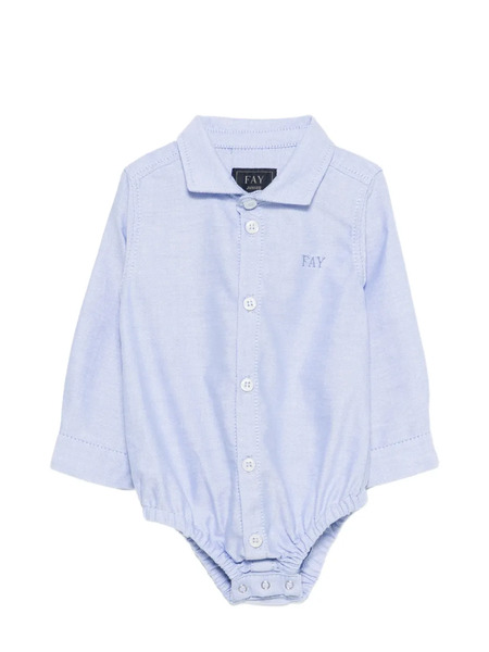  Fay Kids Sudadera Con Logo Bordado - Azul 