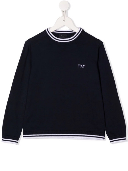  Fay Kids Sudadera Con Logo Estampado - Azul 