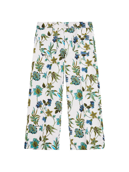  Fay Pantalones Con Bolsillo Floral - Blanco 
