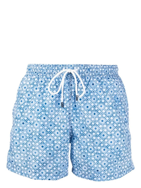  Fedeli Bañador Con Estampado Floral - Azul 