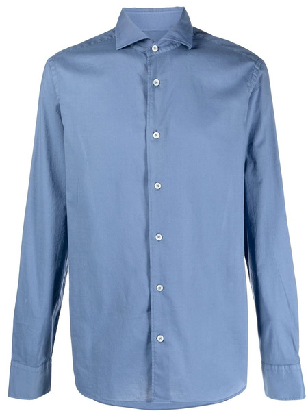  Fedeli Camisa Stretch De Manga Larga - Azul 