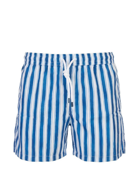  Fedeli Striped Drawstring Swim Shorts - Azul 