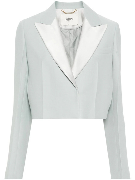  Fendi Blazer Corto Con Panel En Contraste - Azul 