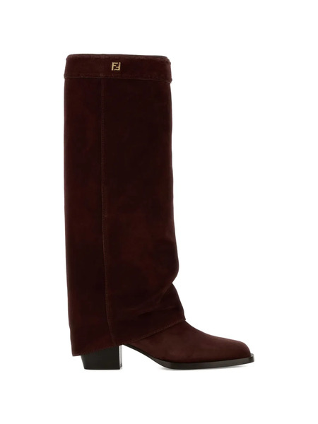  Fendi Botas Minerva Con Placa Del Logo - Marrón 