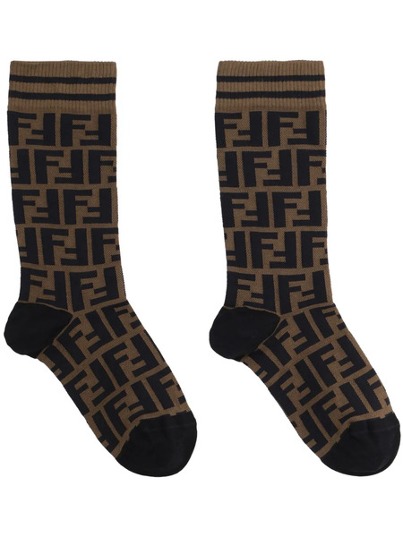  Fendi Calcetines Con Logo Ff - Marrón 