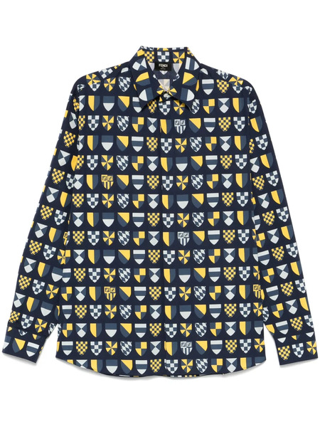  Fendi Camisa De Algodón - Azul 