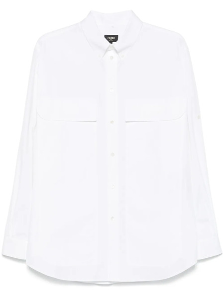  Fendi Camisa De Algodón - Blanco 