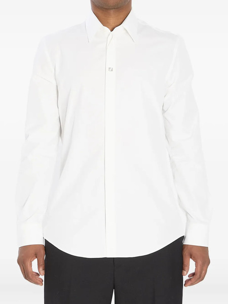  Fendi Camisa De Algodón Con Cuello - Blanco 