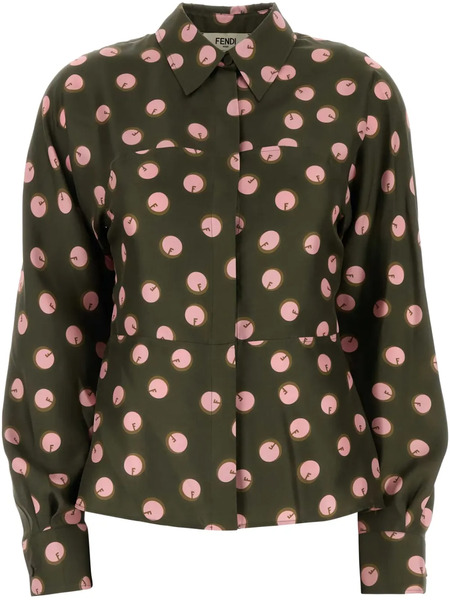 Fendi Camisa De Seda - Verde 