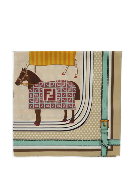  Fendi Kids Bufanda Estampada - Neutro 