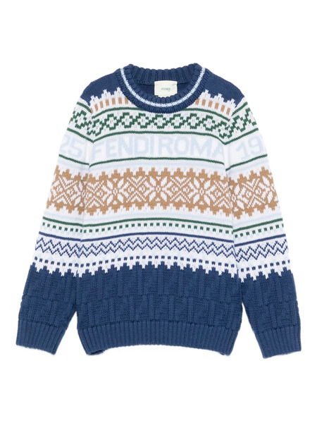  Fendi Kids Jersey Con Logo - Azul 
