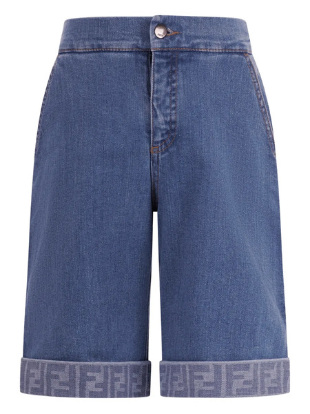  Fendi Kids Vaqueros Con Ribete Ff - Azul 