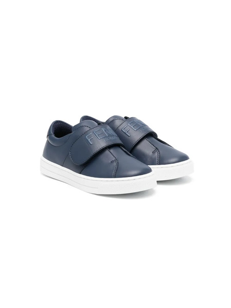  Fendi Kids Zapatillas Con Cierre Autoadherente - Azul 