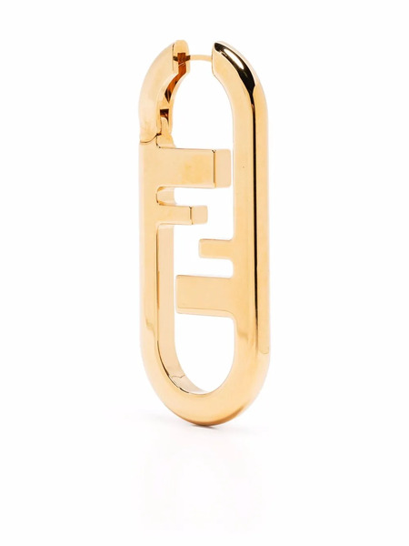  Fendi Monogram-plaque Push-lock Earring - Dorado 