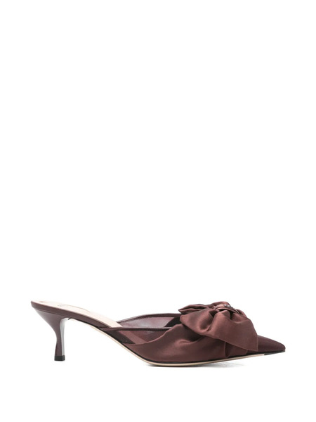  Fendi Mules Colibrì De Satén - Marrón 