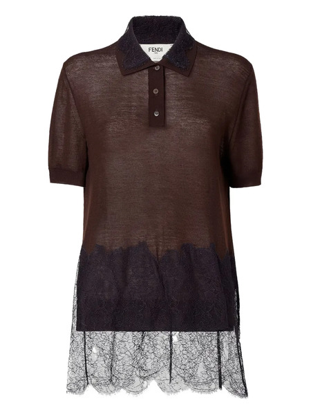  Fendi Polo De Encaje - Marrón 