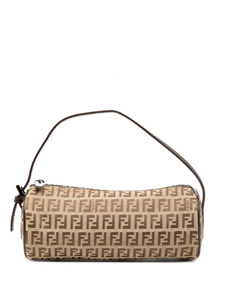  Fendi Pre-owned Bolso De Mano Barrel Pochette De Lona Zucchino 20th Century - Marrón 