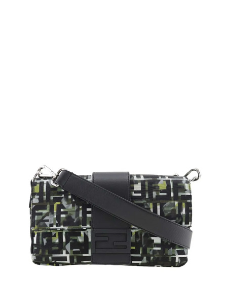  Fendi Pre-owned Bolso Satchel Convertible Baguette De Nylon Con Motivo Militar 2010-2026 - Negro 