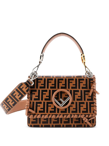  Fendi Pre-owned Bolso Satchel Kan I F Mediano De Piel Con Motivo Zucca En Relieve Y Sobrehilado - Marrón 