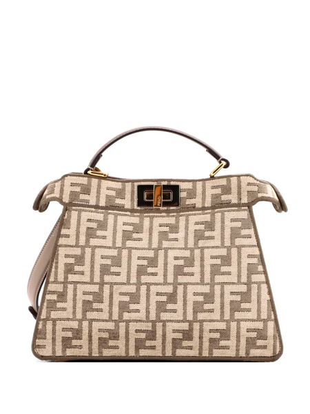  Fendi Pre-owned Bolso Satchel Peekaboo Iseeu Bag Zucca Tapestry Small - Marrón 