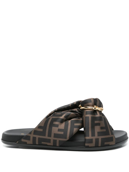  Fendi Sandalias Raso - Marrón 