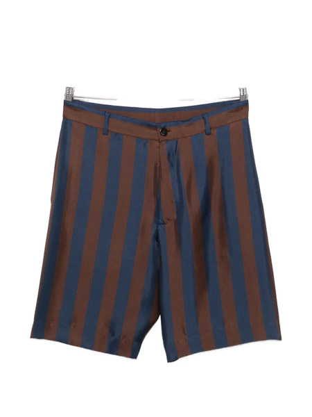  Fendi Striped Silk Shorts - Azul 