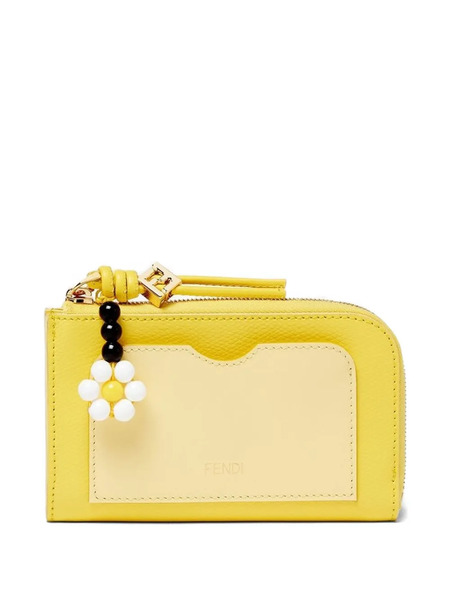 Fendi Tarjetero De Piel Ff Diamonds - Amarillo 