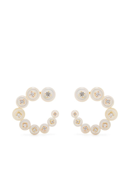 Fernando Jorge Pendientes Circle Pequeños En Oro Amarillo De 18kt Con Diamante Y Madreperla - Dorado 