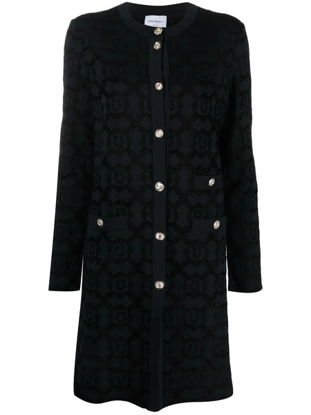  Ferragamo Abrigo Gancini Con Botones - Negro 