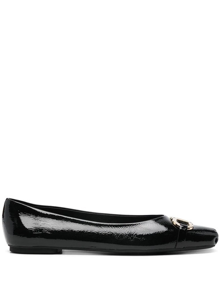  Ferragamo Bailarinas Con Hebilla Gancini - Negro 