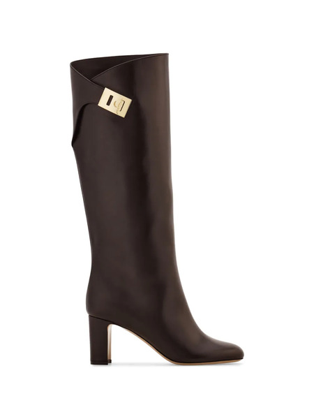  Ferragamo Botas Altas Con Hebilla Hug - Marrón 