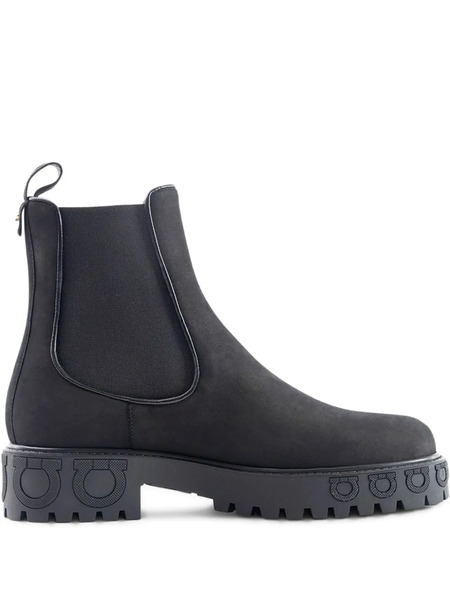  Ferragamo Botas Chelsea Con Lateral Elástico - Negro 
